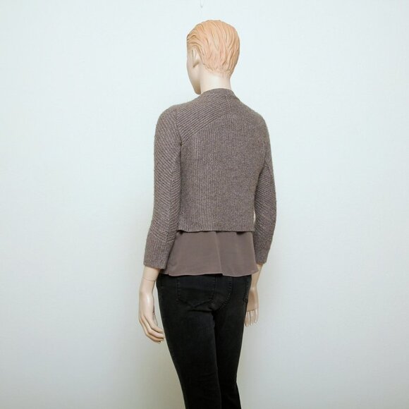 Lucky Brand Shimmer Pointelle Knit Sweater Gray Women Size XS - Picture 3 of 15